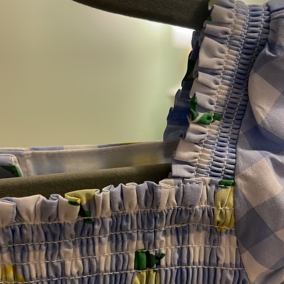 NWT ~ Janie and Jack Lemon Print Gingham Romper - Picture 6 of 11